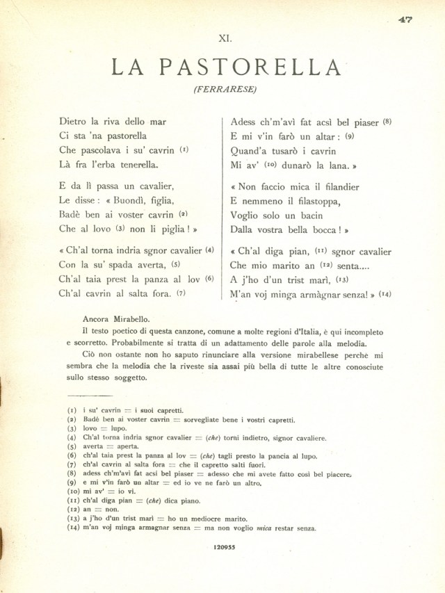 Canti Emiliani Pastorella 1